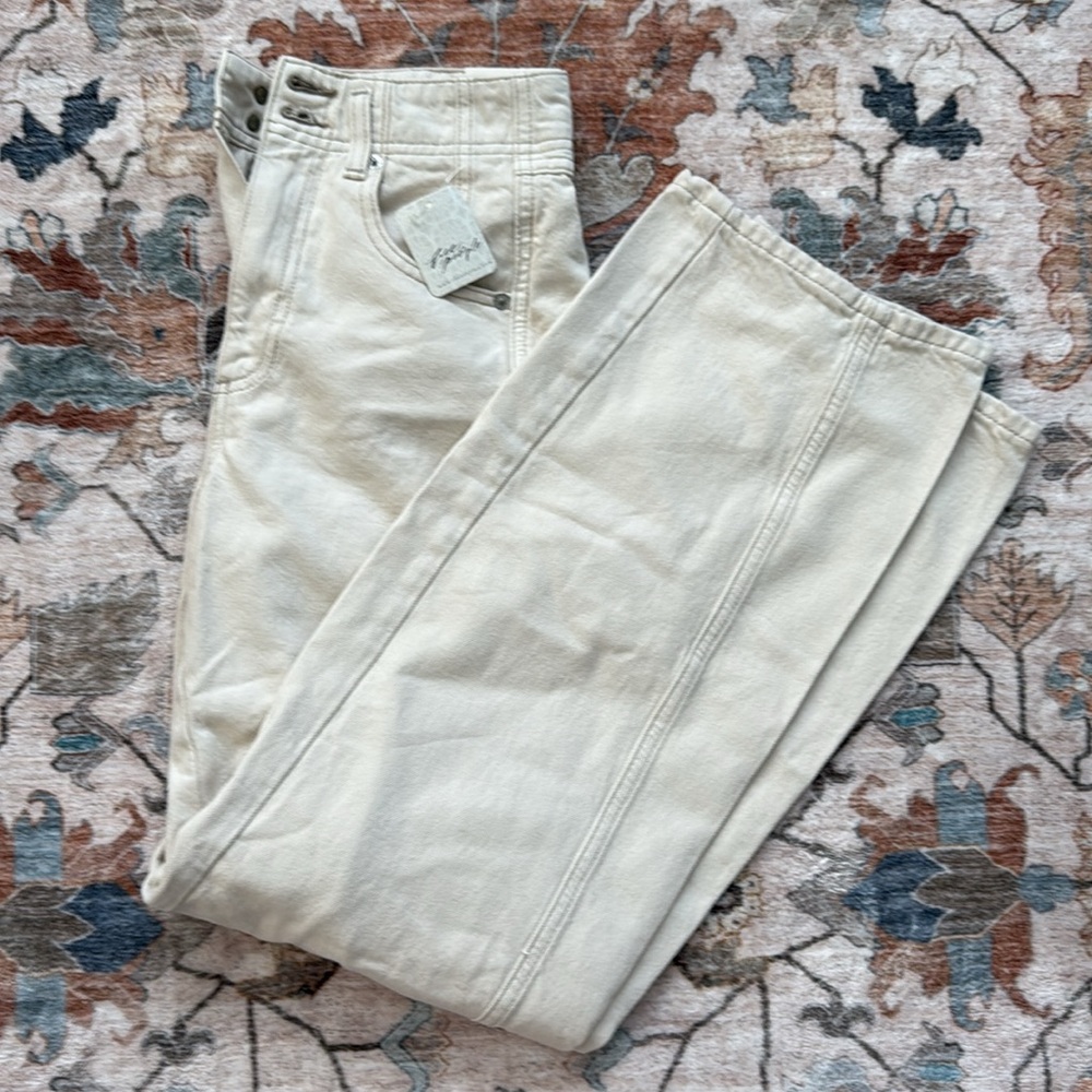 Free People Aster Cream Straight Jean size 26 - Picture 4 of 4